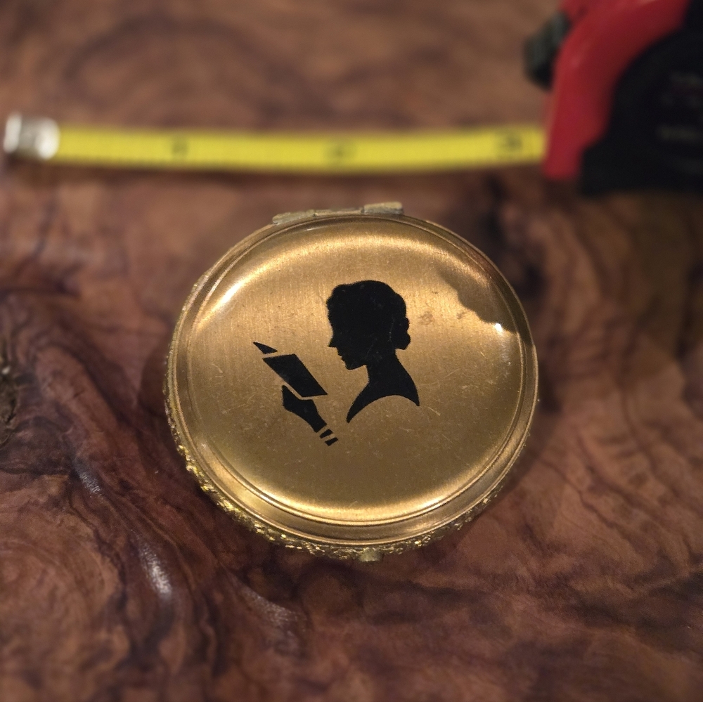 Vintage Brass Elgin Compact Mirror - Picture 4 of 7